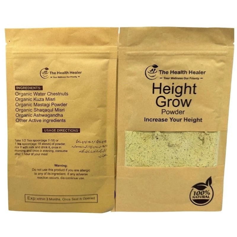 Natural Height Grow Powder (3–5) Inch Growth - Herbal, Safe, and Clinically Tested (100g)