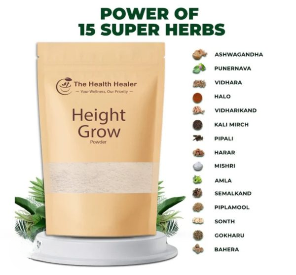 Natural Height Grow Powder (3–5) Inch Growth - Herbal, Safe, and Clinically Tested (100g)
